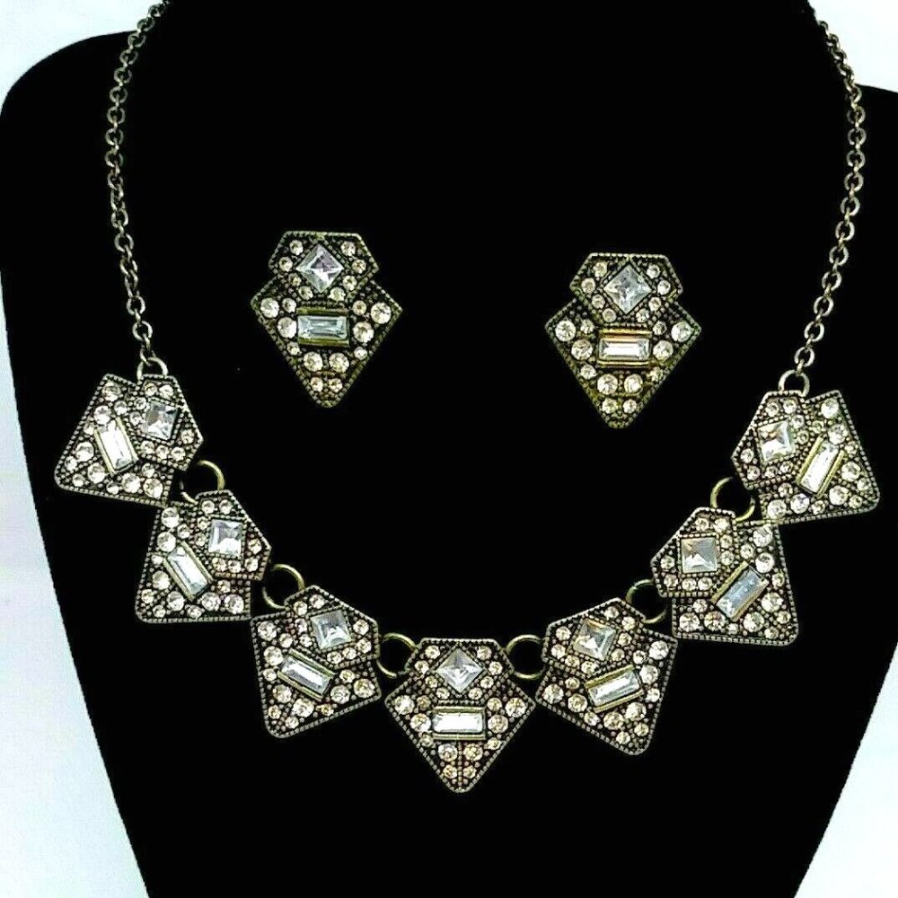 Park Lane Necklace Earrings Set  Rhinestone